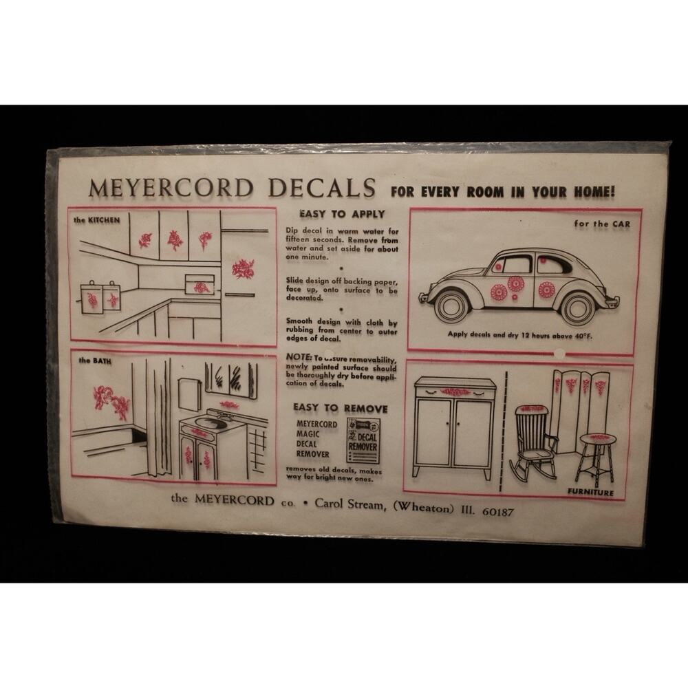 Eagle X-562-A Meyercord Decorator Decals Original Vintage Package, c 1950s–1960s - Picture 2 of 2